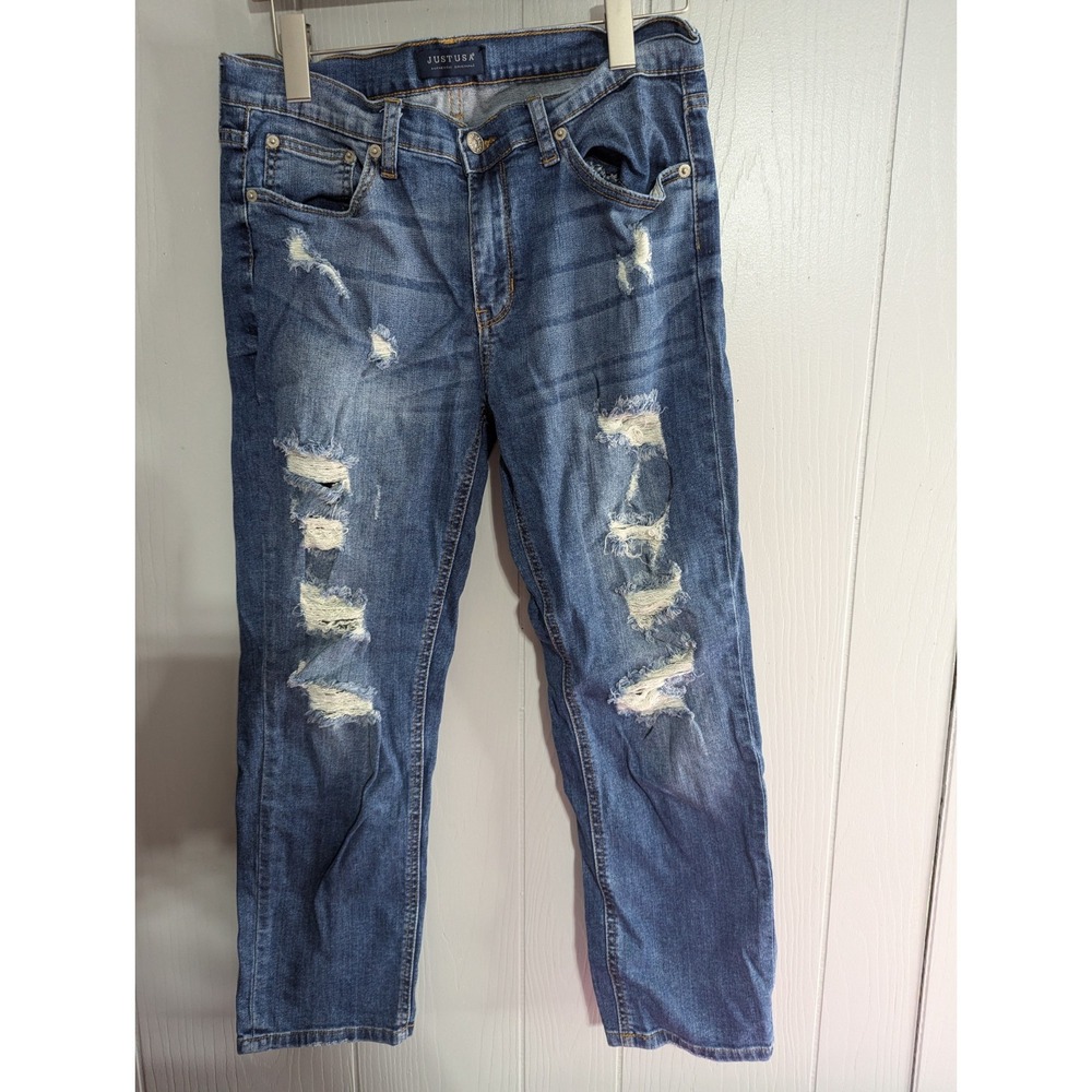 JUST USA Womens Distressed Blue jeans denim pants juniors 9